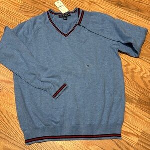 NWT Brooks Brothers cotton v neck boys Sweater size M youth blue